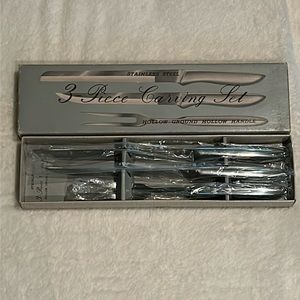 Vintage 3 Piece Stainless Steel Carving Set